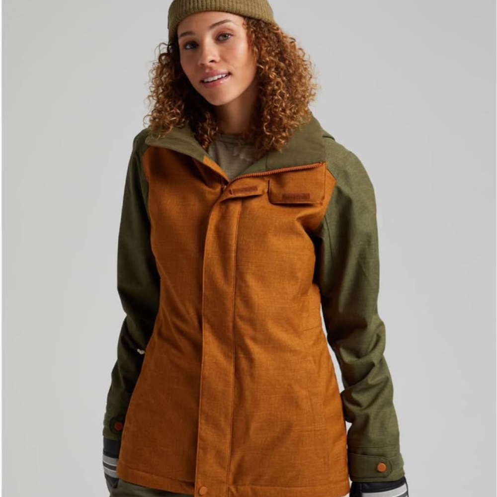 Burton Women's Orange and Green Ski Jacket